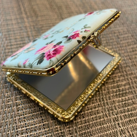 #57 Retro Floral Rectangle Compact Mirror - Picture 5 of 9